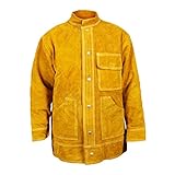 Heavy Duty Leather Welding Clothing for Men Flame Welder Apron with Sleeve Fire Retardant XL-3XL - XXXL