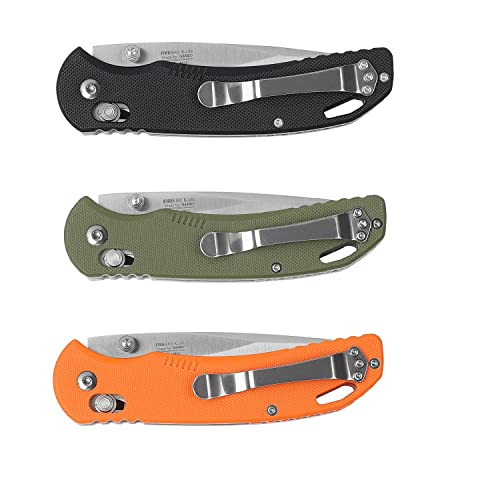 Firebird Ganzo F753M1 Pocket Folding Knife G-10 Anti-Slip Handle With Clip 440C Stainless Steel Blade Camping Fishing Outdoor Folder Edc Knife (Black) #TOP6
