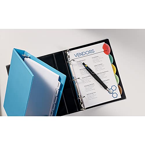 Avery 11118 Mini Dividers, 5/St, 5-1/2-Inch X8-1/2-Inch, 7-Hole Punch, Multi #TOP5