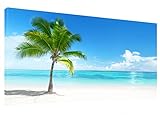 CHENOIL Large Canvas Wall Art Palm Tree Summer Ocean Waves Coconut Tree Canvas wall Art Landscape Paintings Sea Nature Pictures for Living Room Home Office Wall Decor Artwork -20'x40'inch
