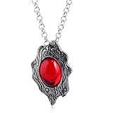 DUNHAO COS Anime Red Crystal Pendant Necklace Amulet Gift for Men and Women Halloween Cosplay Accessory-B