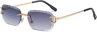 Trimmed Frameless Sunglasses Rimless Oval Rectangular Sun Glasses with Cut UV400 Lens Golf Luxury Designer Eyewears