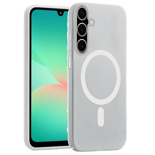 Image of SHINESTAR Back Cover for Samsung Galaxy A26 5G | Frosted Semi-Transparent Slim Case | Only Compatible with Wireless Magnetic Accessories | Hard Back, Matte Finish - White