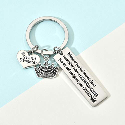 Vonluxy Inspirational Gifts Keychains for Women Her-Mom Granddaughter Stainless Steel Engraved Personalized Birthday Gifts2