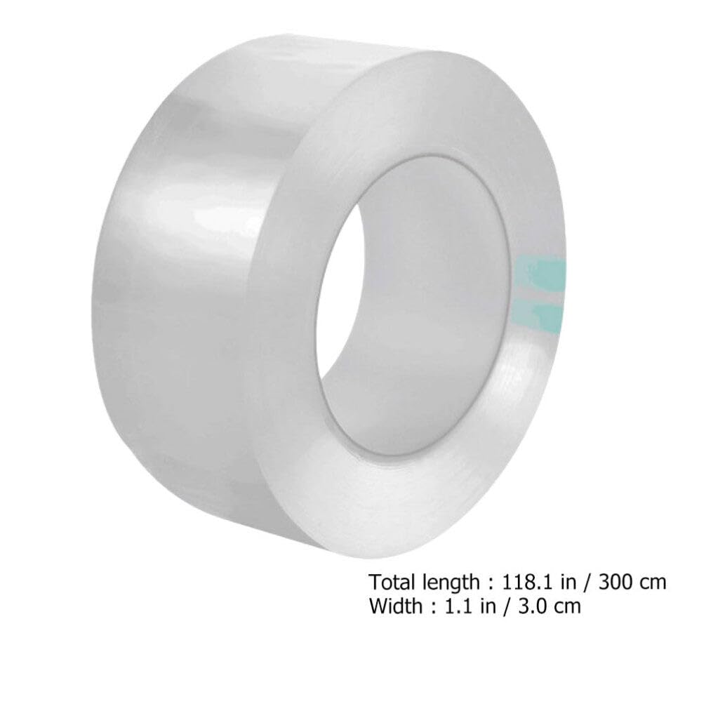 HEMOTON 2 Packs Clear Caulk Tape Strip, Self Adhesive Waterproof Repair Tape, Caulk Tape Oil-Prooffor for Bathroom,Toilet,Kitchen Countertop,Bathroom (118x1.2)
