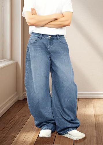 Baggy Jeans for Men Y2K Streetwear Vintage Wide Leg Denim Pants Hip Hop Skater Loose Fit Jeans2
