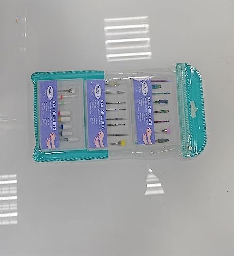 MAQUITA 24pcs Nail Drill Bits Professional Ceramic Tungsten Alloy Nail Drill Bits Gel Nails Accessories Remove Gel Acrylic Cuticle Cutter Bits for Manicure Pedicure