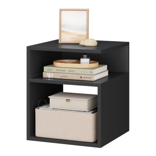 EUGAD Table de Chevet, 35x35x41,5 cm, en Bois d'Ingénierie, Noir