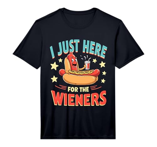 Just Here for the 4th of July Wieners Funny Hot Dog Cookout Performance T-Shirt