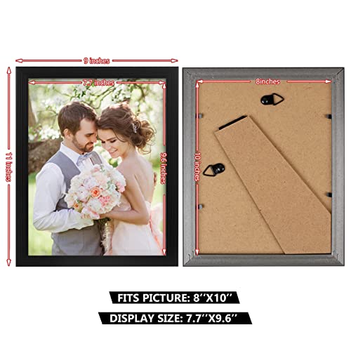 PECULA 2 Pack 8x10 Black Picture Frame for Wall and Tabletop Display, Photo Picture Frame with Clear Display by PECULA - Image 2