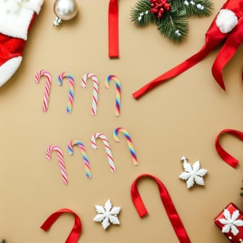 GATHINESS Realistic Polymer Clay Candy Cane Charm Versatile Xmas Small Decoration 80pcs Lightweight and Sturdy Christmas DIY Accessory for Phone Case Decor for Festive Gathering — view 4