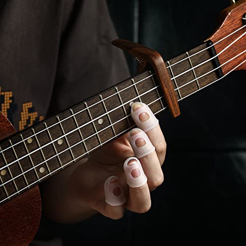 Ukulele Strings Accessories Kit, Nylon Ukulele Strings Set, Tuner, Felt Picks, Capo, Finger Protectors,String Winder For Soprano Concert Tenor Ukulele (28Pcs, Walnut Color) #TOP5