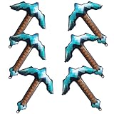 6pcs Pixel Game Inflatable Pickaxe Birthday Party Decorations Gaming Decor