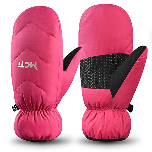 Mcti Women's Goose Down Mittens Waterproof Touch Screen Packable Ultra Light Snow Mitts #TOP13