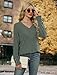 WIHOLL Fall Sweaters for Women Shirts Fashion 2025 Womens Long Sleeve Tops for Women Work Cute Business Casual Outfits Tunic Tops for Women Loose Fit Dressy Green