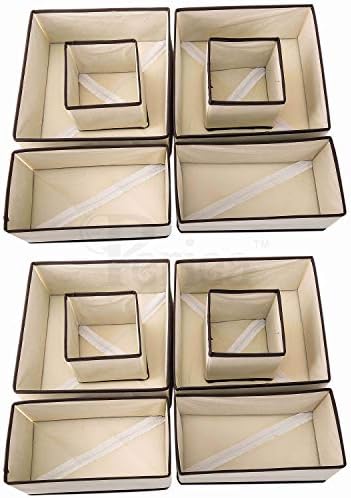 Periea UK Drawer Organiser Divider Pack of 12 Foldable Drawer Organisers (Grey)