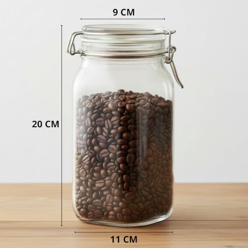 Image of ginoya brothers - Kitchen Glass Jar (5, 1500 Ml. Cube Jar)