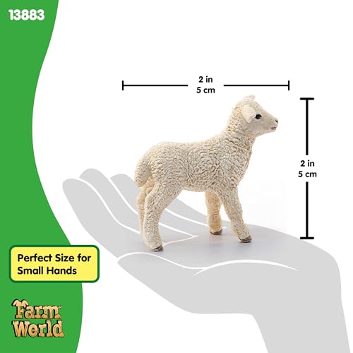 SCHLEICH 13883 Lamb Farm World Toy Figure, Realistic Animal Figurine for Kids Ages 3-8 - Image 3
