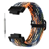 Abanen Stretchy Solo Loop Watch Bands for Casio G-SHOCK DW-5600/8900, Soft Elastic Adjustable Braided Wristband Strap with Adjustable Buckle for Casio GA-100/GW-B5600/GB-5600 (Denim Colorful)