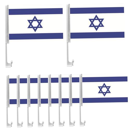 Banderas de Israel 12x18in impermeables con doble costura para ventanilla 6