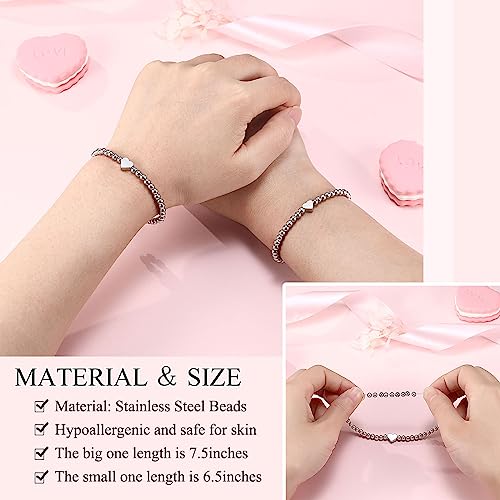 UPROMI First Day of Daycare/Preschool/Kindergarten/1st Grade/2nd Grade Gift, Back to School Bracelet Mommy and Me4