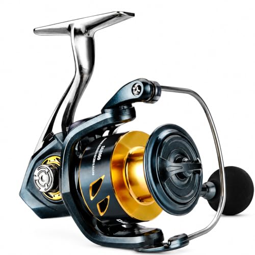 Saltwater Spinning Fishing Reel – 33LBs Max Drag, 5.2:1 Gear Ratio, Water Resistant with 9+1 Corrosion-Resistant Bearings – Heavy-Duty Reel for Bass, Trout, Salmon Fishing- SA2000