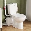 900W HIGH POWER Macerating Toilet System, Powerful Upflush Toilet with Pump For Basement, Included Dual-flush Two Piece Toilet, 4 Inlets& 2 Outlets Macerator Sewage Pump, 39.3ft, 1.2HP