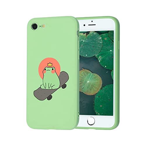 Suitca Compatible With Iphone Se 2020/7/8, Cute Frog On Skateboard Phone Case For 2020/7/8,Kawaii Cool Design Girls Women Kids Soft Slim Bumper Protective Cover, 4.7 In #TOP1