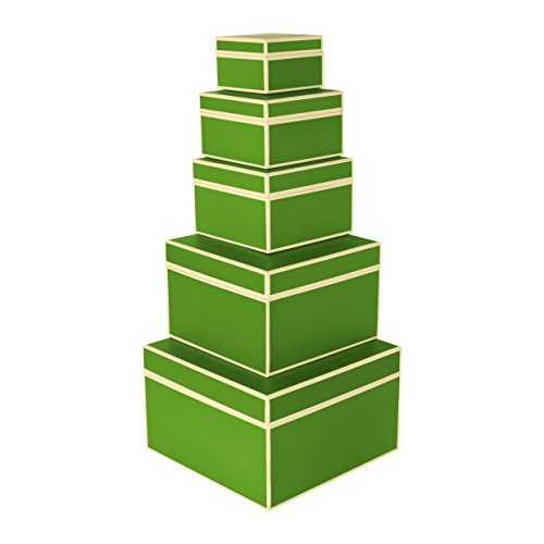Set of 5 gift boxes lime +++ STORAGE BOXES +++ Quality made by Semikolon