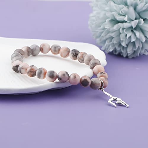 Haoze Gymnastics Gifts Natural Stone Beads Gymnastics Bracelet You Are Braver Inspirational Gymnast Charm Bracelet Birthday Graduation Gymnastics Team Jewelry Gift For Women Teen Girls (Style 1) #TOP4