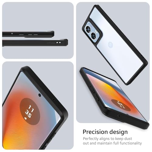 Image of KAPAVER GPS Edition Back Cover Case Compatible for Motorola Edge 50 Fusion /Motorola G85 5G Motorola G96 5G (PC + TPU) (Black Case with Glass)