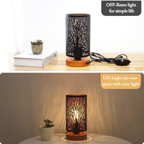 Rustic Table Lamps for Bedroom Set of 2 -Small Black Farmhouse Industrial Metal bedside Lamps ,Stepless Dimmable Nightstand Lamps for Living Room End Desk Side Kids Lamp for Reading Home decorative by Tingruiz - Used condition - Image 5