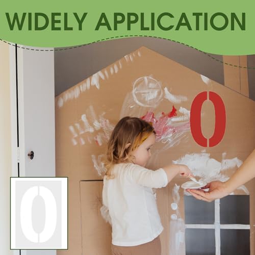 10 Stück Groß Zahlen Schablonen, 20cm Wiederverwendbare Waschbar Zahlenschablonen Kunststoff Zahlenschablonen, Malerschablone für Hausnummern Parkplatzmarkierung zum Malen von 0 bis 9