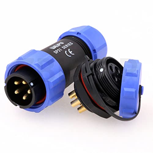 ZBLZGP WEIPU SP21 conector de aviação de 5 pinos à prova d'água IP68 montagem em painel 21 mm soque