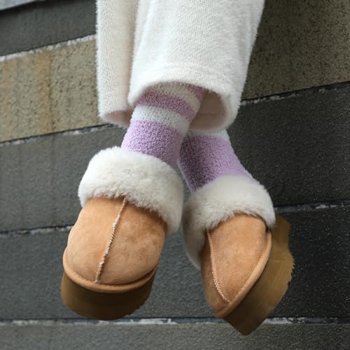 Image of 5 Pairs Fuzzy Socks for Women, Winter Warm Womens Super Soft Cozy Socks
