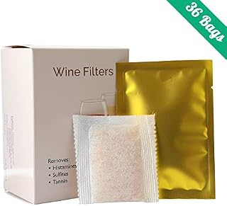 Trobing Wine Filter (36 Bags), Removes Sulfites Histamines and Tannin, No More Wine