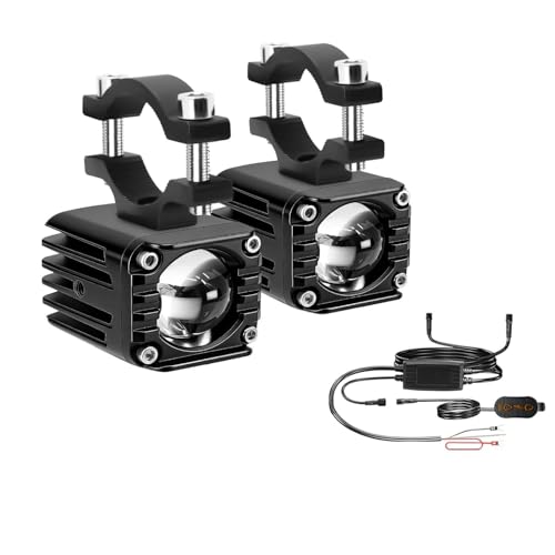 Kairiyard Motorrad 80W Zusatzscheinwerfer Frontscheinwerfer,verstellbare Nebelscheinwerfer, IP68 wasserdicht, Offroad-Fahrlichter für Nachtfahrten, Weiß Fern & Abblendlicht, kompatibel mit ATV & UTV