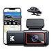 Produktbild KINGSLIM D6 3 Lens 4K Dashcam Kamera Auto mit WiFi GPS - 4K Dash Cam Vorne, 2K+2K+1080P Vorne Hinten und Innen, Infrarot Nachtsicht, 24/7 Parkmodus, Daueraufnahme, Max 256GB