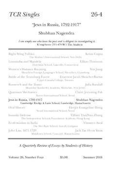 Paperback TCR Singles 26-4 Jews in Russia, 1792-1917 Book