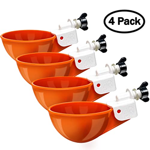 Backyard Barnyard 4 Pack Automatic Poultry Cup Waterer Drinker for Chicken Ducks Quail