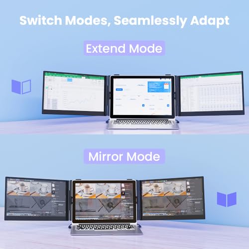 Hyangin Triple Laptop Screen Extender 14-inch, 2026 Upgraded Ultra-Slim 1080P FHD Displays for Laptop, Ultra-Light Triple Monitor for 13.3-17.3" Laptops, Compatible with Windows/Mac/Chrome OS/Phones by Hyangin - Image 8