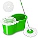 Valuebox Spin Bucket System Mop with Extended Length Handle 2 Microfiber Mop Heads 360° Rotation Easy Floor Mop (Green)