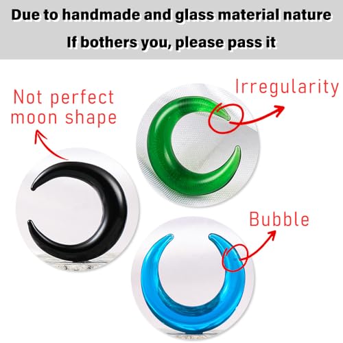 BOKABOO 2Pcs Glass Septum Stretching Kit Set - C Shape Pincher Tapers with O-Rings, Ocean Blue, 10g Buffalo Septum Retainers Rings for Nose & Ear Piercing Jewelry by BOKABOO - Image 3