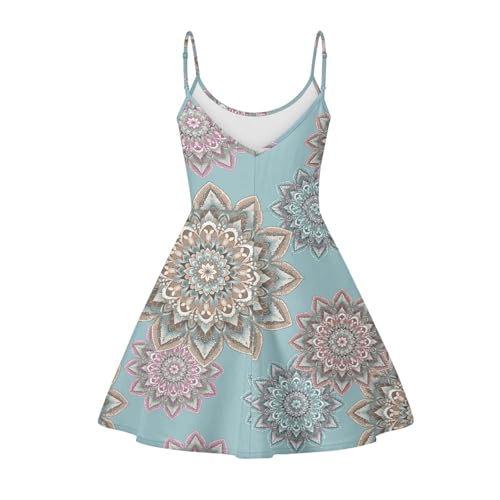 Image of Spaghetti Strap Midi Satin Dresses Summer Sleeveless Sundree Women Girl Beach Party Swing Dress