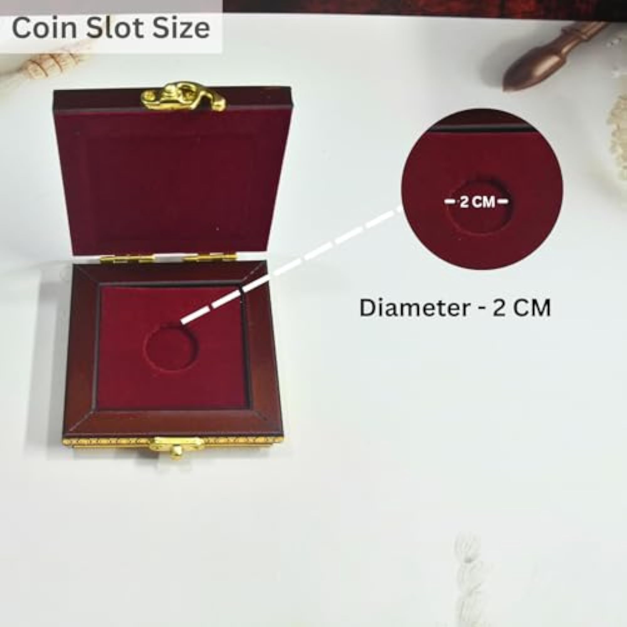 Wooden Gold/Silver Ginni Coin Gift Box for Gifting Purpose