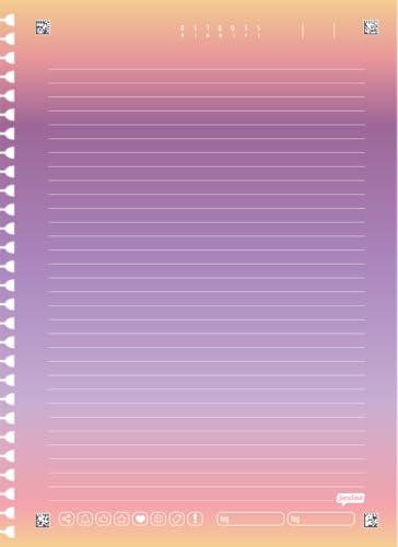 Jandaia - Refil para Caderno Neo com Pauta Inteligente Colorido Degrade 80Fls Basic Art