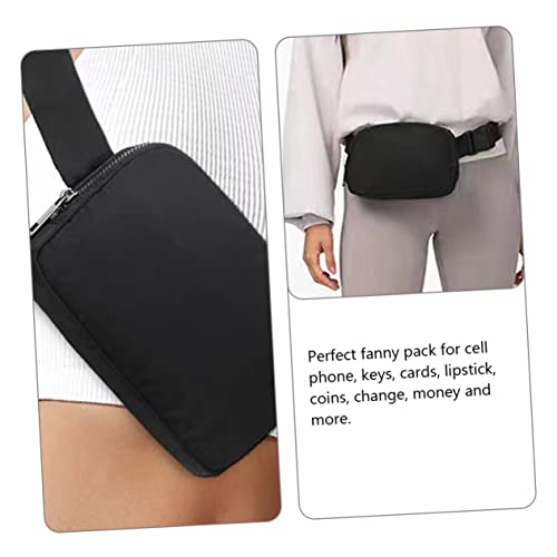 Riñonera impermeable negra de nailon con correa ajustable para running 3
