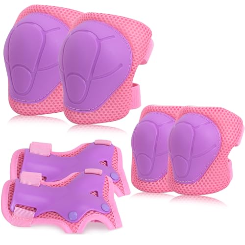 Kids Protective Gear, Knee Pads Elbow Pads with Wrist Guards for Roller Skating Cycling Skateboard Bike Scooter Rollerblade Safety Gear for Kids 2-7 Years Old