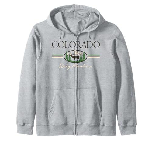 Trendy Apparel Colorado Rocky Mountains Elk Silhouette Sweat à Capuche