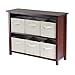 Verona 2-Section W Storage Shelf with 6 Foldable Beige Fabric Baskets RTM13643